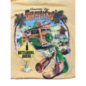 Cruisin For A Brewsin Lower Latitudes 3XL Yellow Graphic T-Shirt 100% Cotton